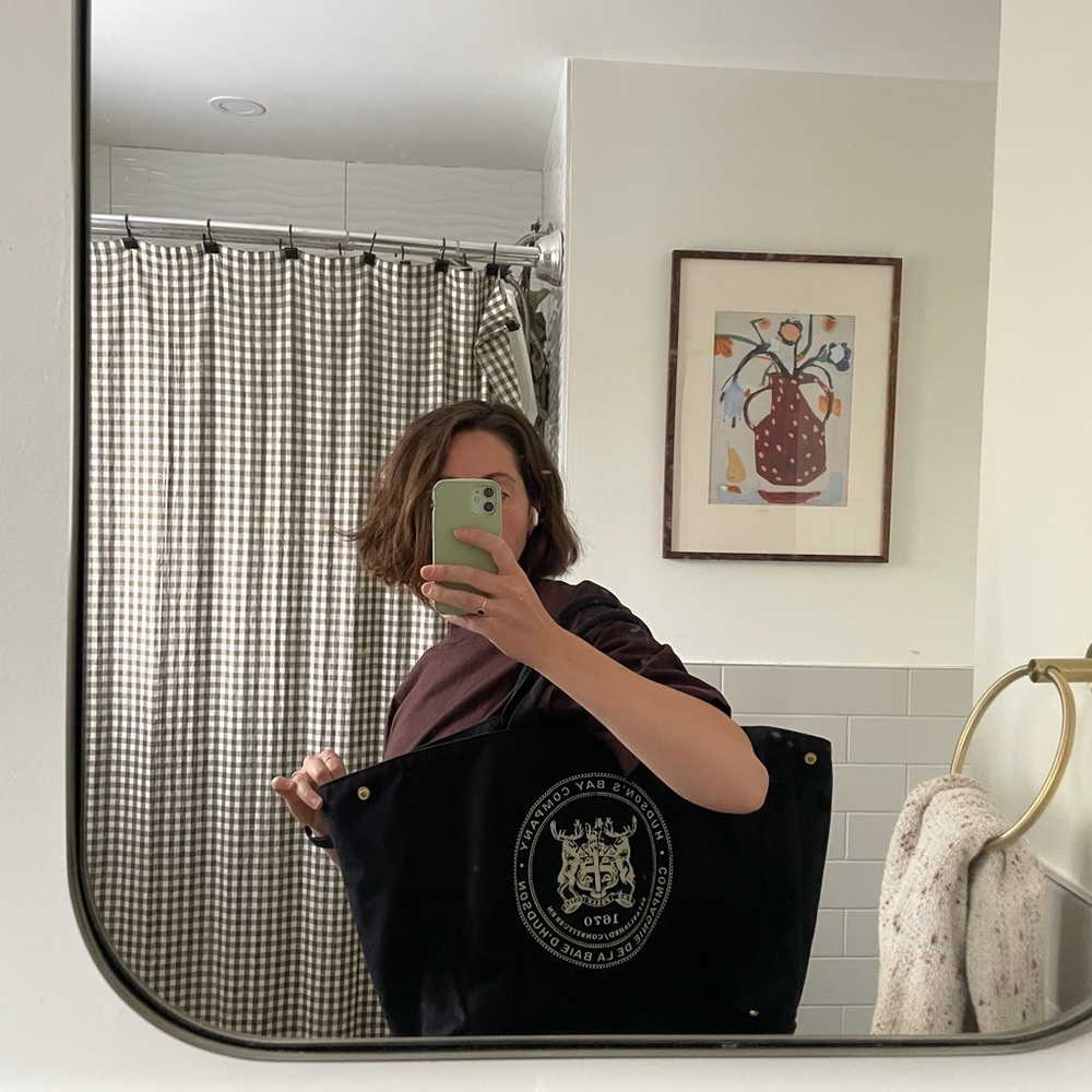 Vintage Black Canvas Tote Bag